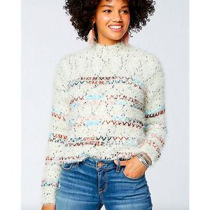 Maurices Womens Long Sleeve Multi Yarn Mock Neck Pullover Sweater
